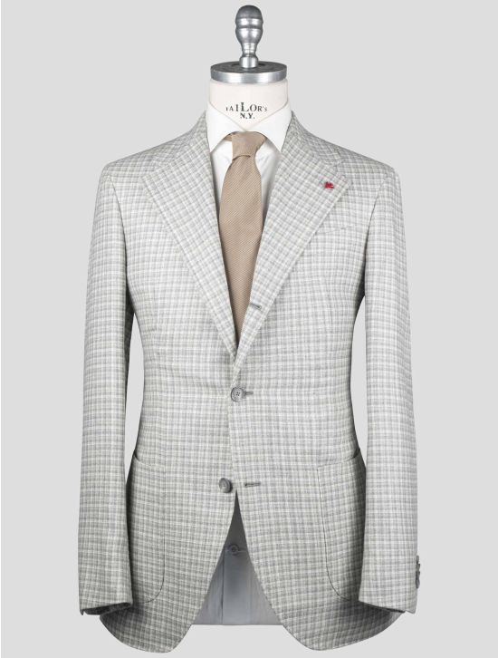 Isaia Isaia Gray Silk Linen Wool Blazer Gray 000