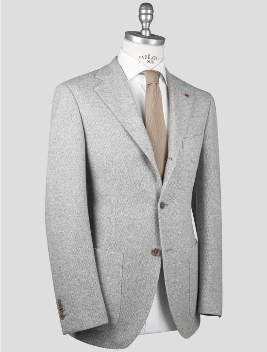 Isaia Isaia Gray Wool Angora Cashmere Blazer Gray 001