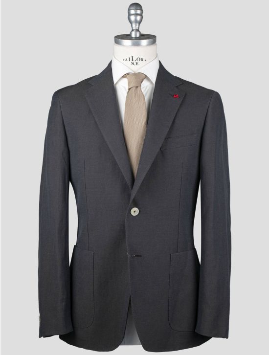 Isaia Isaia Gray Cotton Linen Blazer Gray 000