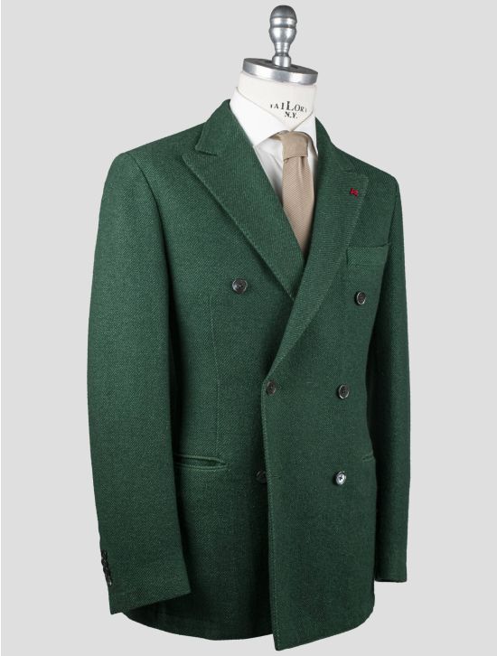 Isaia Isaia Green Wool Cotton Blazer Green 001