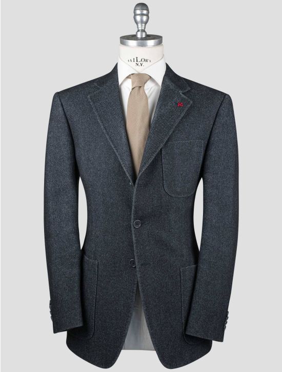 Isaia Isaia Blue Wool Cotton Blazer Blue 000