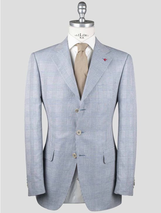 Isaia Isaia Light Blue Linen Cotton Blazer Light Blue 000