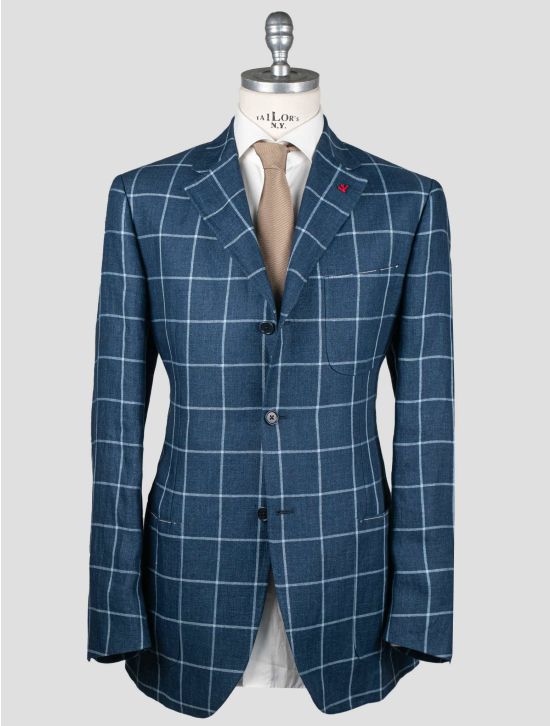 Isaia Isaia Blue Linen Blazer Blue 000