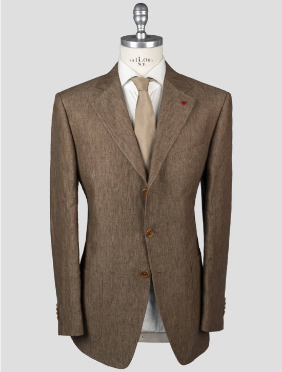 Isaia Isaia Brown Linen Blazer Brown 000