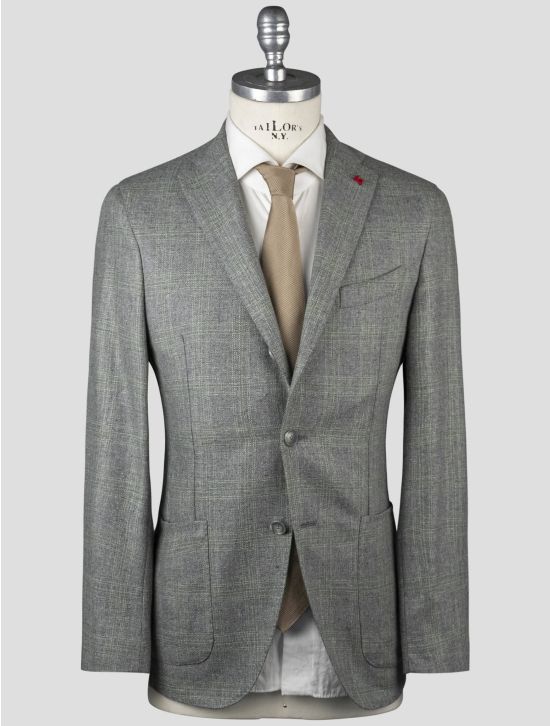 Isaia Isaia Gray Green Silk Wool Blazer Gray / Green 000