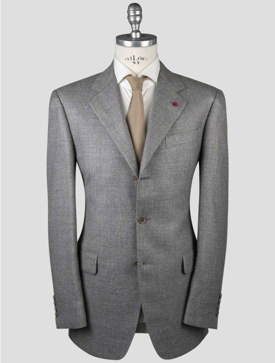 Isaia Isaia Gray Silk Wool Linen Blazer Gray 000