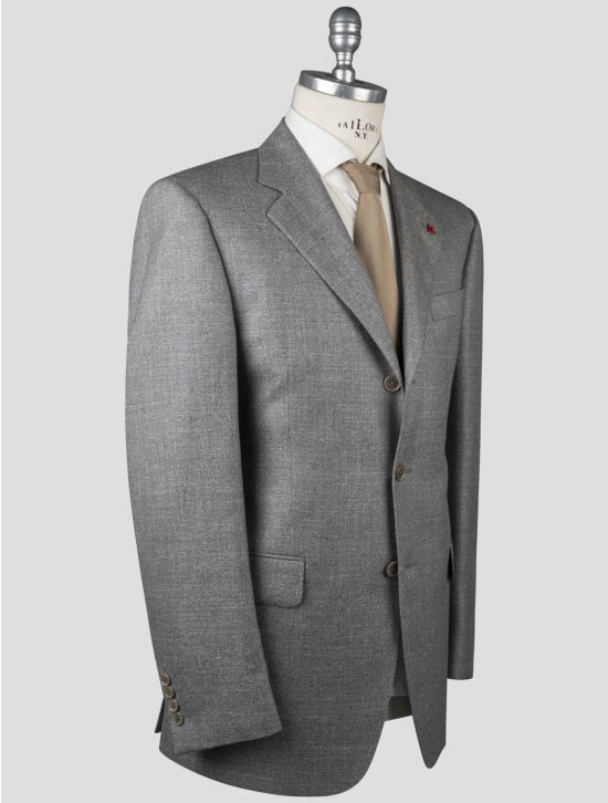 Isaia Isaia Gray Silk Wool Linen Blazer Gray 001