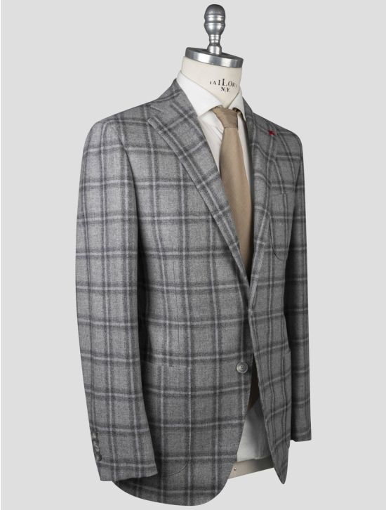 Isaia Isaia Gray Wool Cashmere Blazer Gray 001