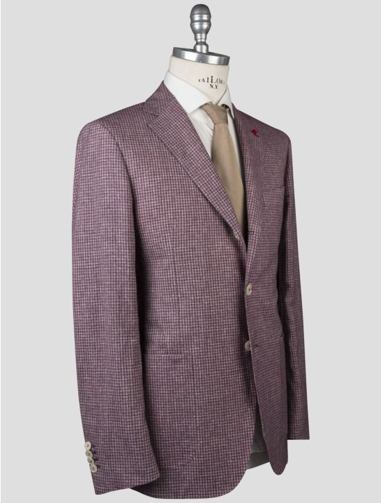 Isaia Isaia Pink Black Wool Linen Silk Blazer Pink / Black 001