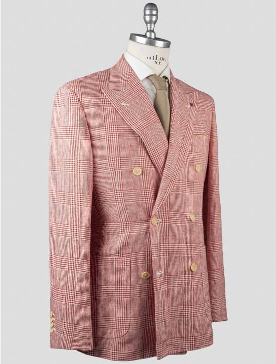 Isaia Isaia Red White Linen Blazer Red / White 001