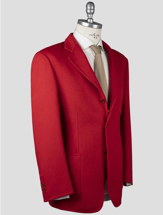 Isaia Isaia Red Wool Drylag Cashgora Blazer Red 001