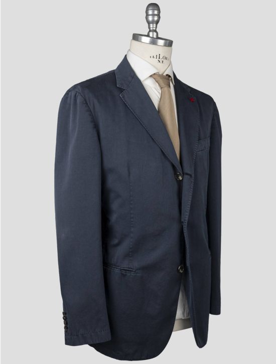 Isaia Isaia Blue Cotton Blazer Blue 001