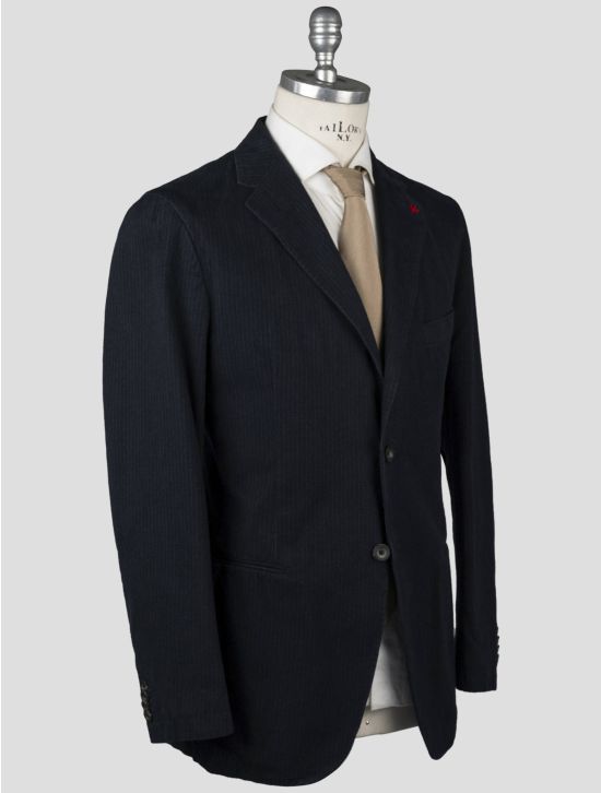 Isaia Isaia Blue Cotton Wool Blazer Blue 001