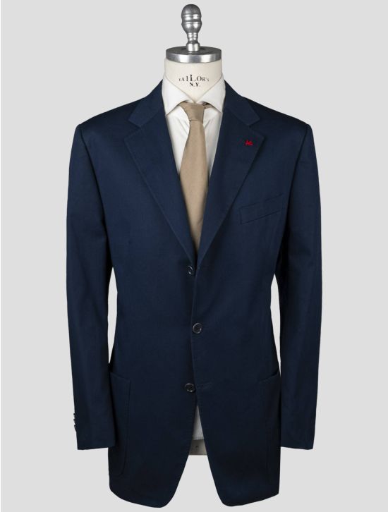 Isaia Isaia Blue Cotton Blazer Blue 000