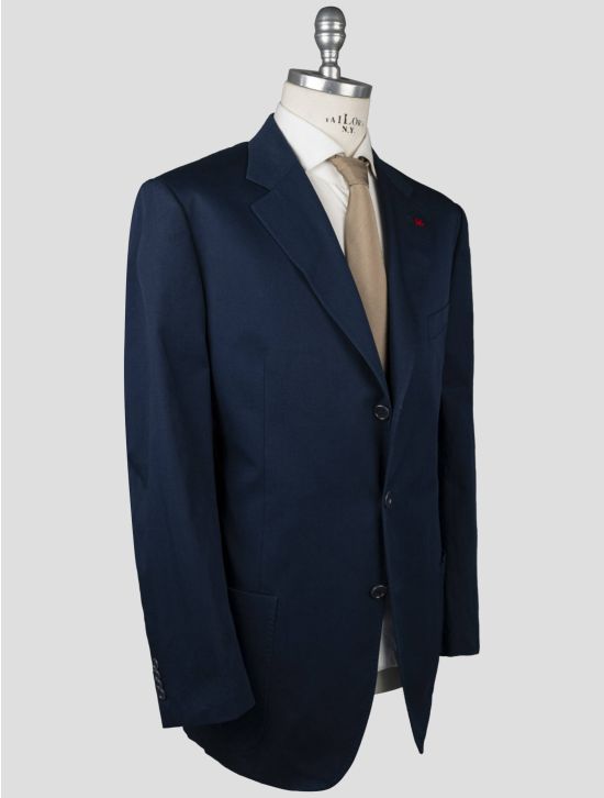 Isaia Isaia Blue Cotton Blazer Blue 001