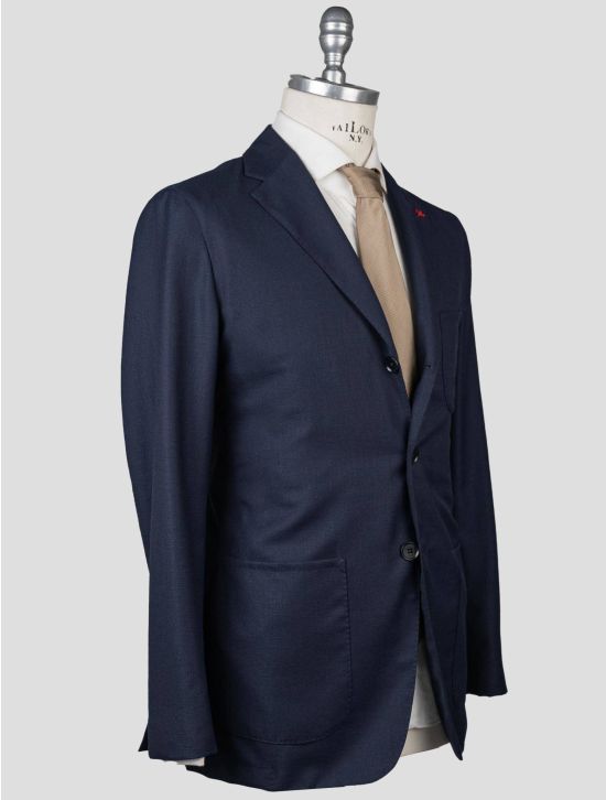 Isaia Isaia Blue Virgin Wool Blazer Blue 001