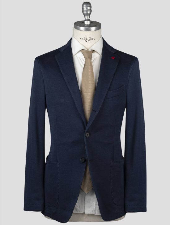 Isaia Isaia Blue Cotton Lycra Blazer Blue 000