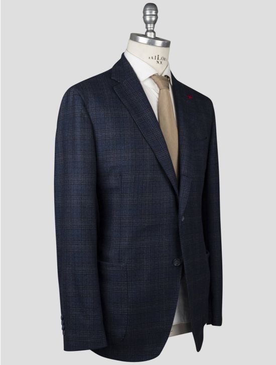 Isaia Isaia Blue Wool Blazer Blue 001