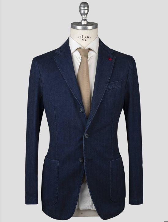 Isaia Isaia Blue Cotton Blazer Blue 000