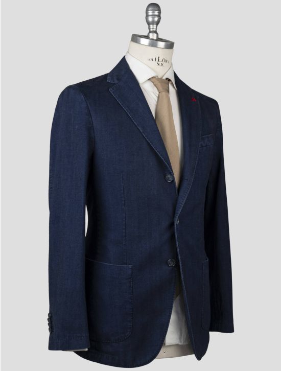 Isaia Isaia Blue Cotton Blazer Blue 001