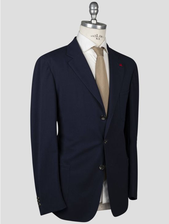 Isaia Isaia Blue Virgin Wool Blazer Blue 001