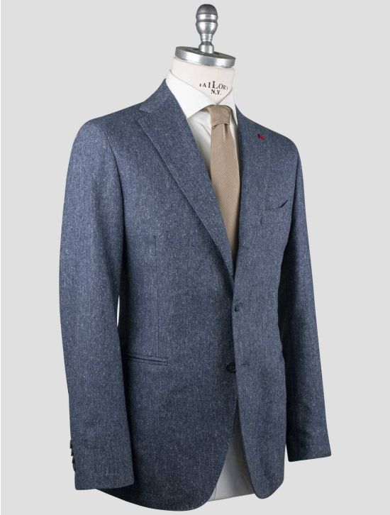 Isaia Isaia Blue Cotton Wool Cashmere Blazer Blue 001