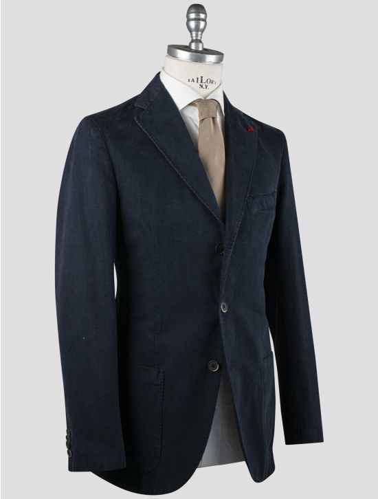 Isaia Isaia Blue Cotton Blazer Blue 001