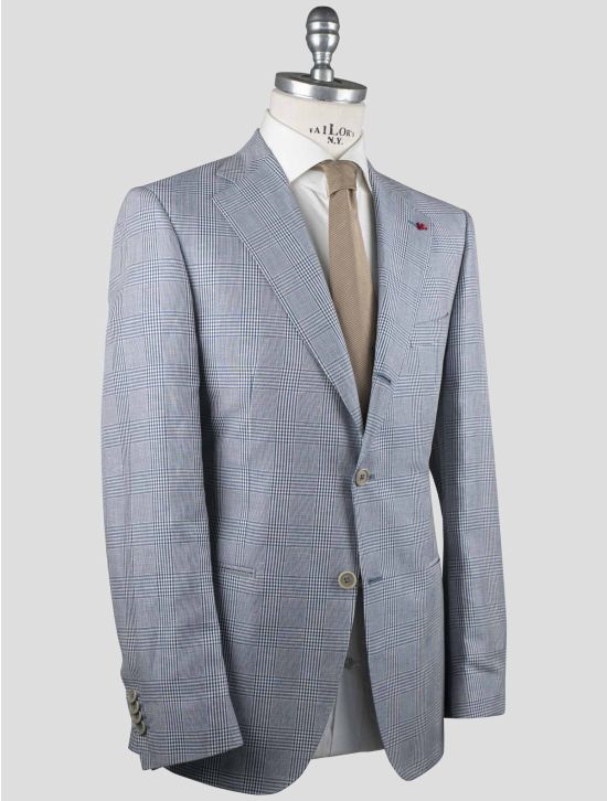 Isaia Isaia Light Blue Linen Cotton Blazer Light Blue 001