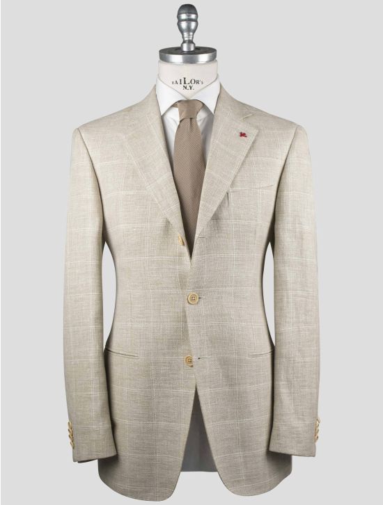 Isaia Isaia Beige Linen Wool Silk Blazer Beige 000