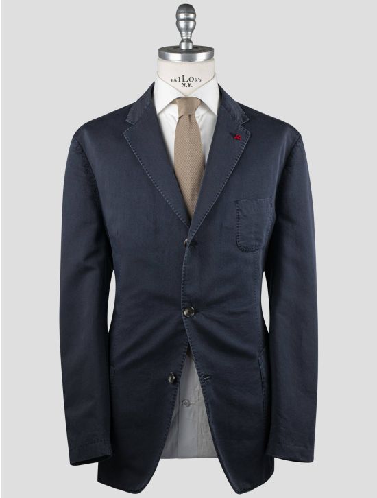 Isaia Isaia Blue Cotton Silk Blazer Blue 000