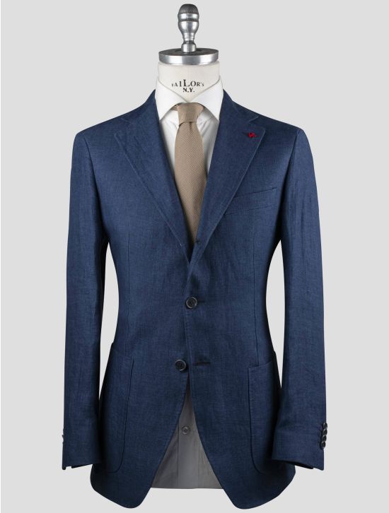 Isaia Isaia Blue Linen Blazer Blue 000