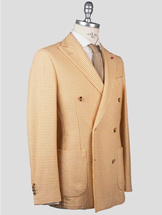 Isaia Isaia Cotton Wool Pa Blazer Yellow 001