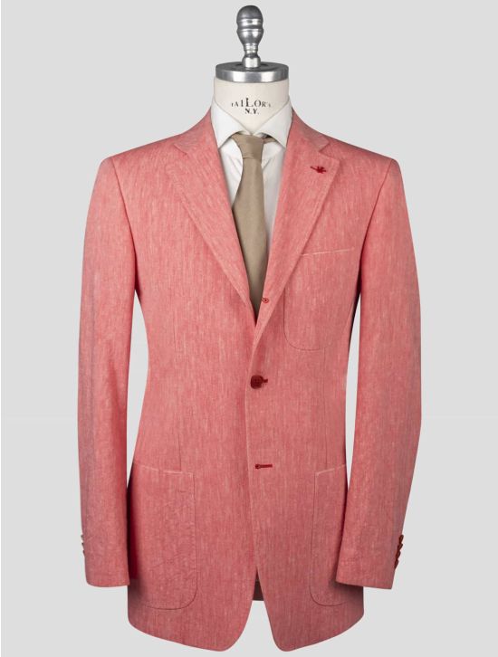 Isaia Isaia Red Linen Cotton Blazer Red 000