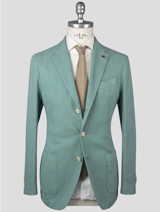 Isaia Isaia Green Cotton Linen Blazer Green 000