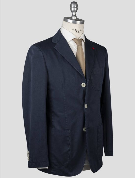 Isaia Isaia Blue Cotton Blazer Blue 001