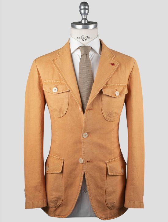 Isaia Isaia Orange Linen Cotton Blazer Orange 000