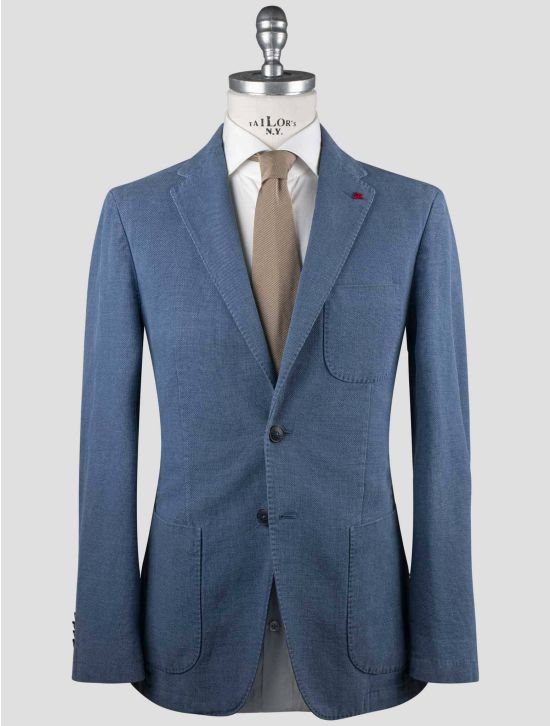 Isaia Isaia Light Blue Cotton Linen Blazer Light Blue 000