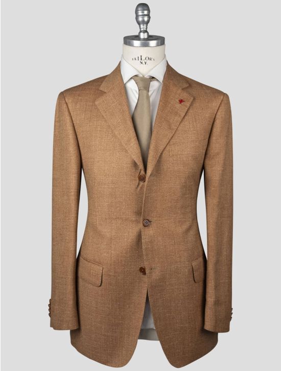 Isaia Isaia Orange Wool Silk Linen Blazer Orange 000