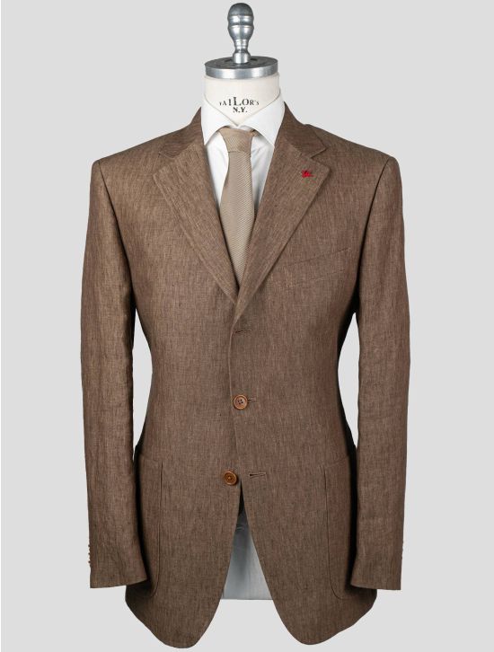 Isaia Isaia Brown Linen Blazer Brown 000