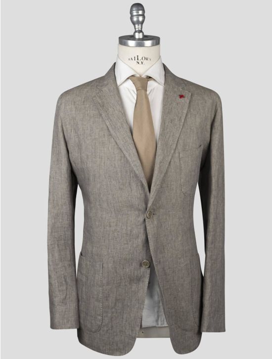 Isaia Isaia Gray Linen Blazer Gray 000