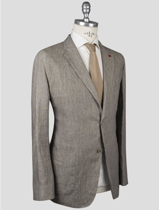 Isaia Isaia Gray Linen Blazer Gray 001