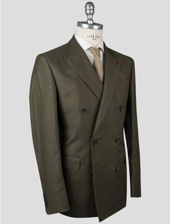 Isaia Isaia Green Cotton Blazer Green 001