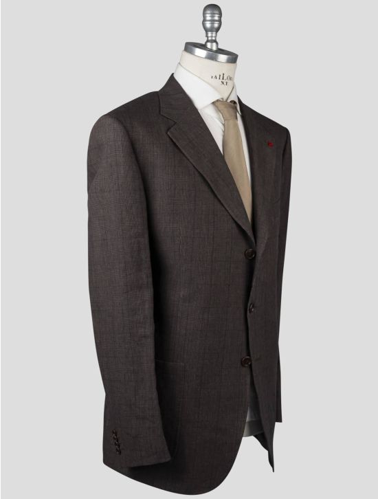 Isaia Isaia Brown Linen Blazer Brown 001