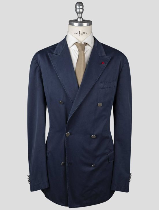 Isaia Isaia Blue Cotton Blazer Blue 000