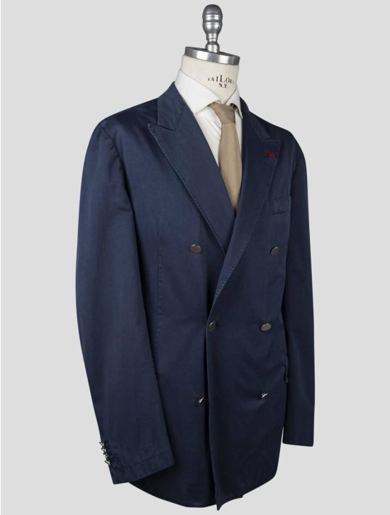 Isaia Isaia Blue Cotton Blazer Blue 001