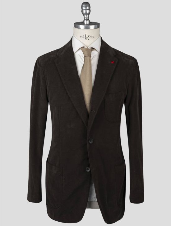 Isaia Isaia Brown Cotton Ea Velvet Blazer Brown 000