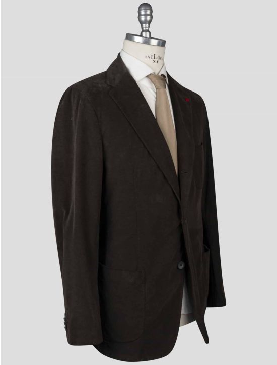 Isaia Isaia Brown Cotton Ea Velvet Blazer Brown 001