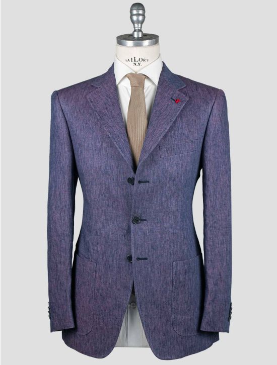 Isaia Isaia Purple Linen Blazer Purple 000