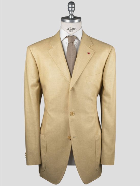 Isaia Isaia Green CV Silk Wool Blazer Yellow 000