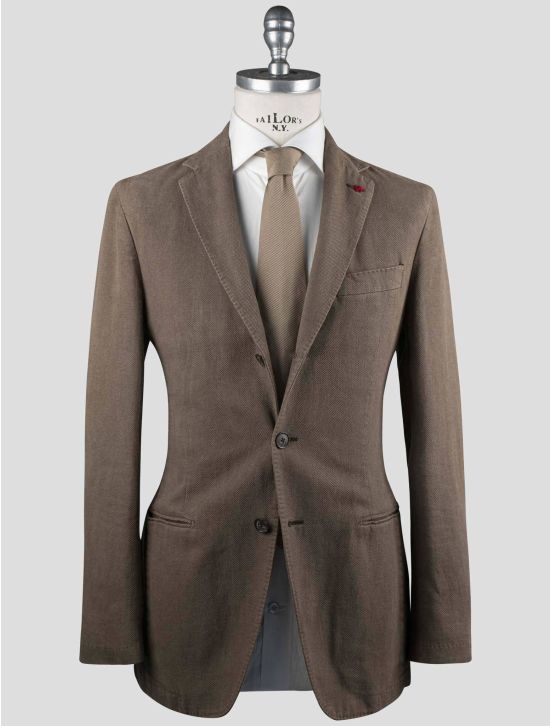 Isaia Isaia Brown Cotton Linen Blazer Brown 000